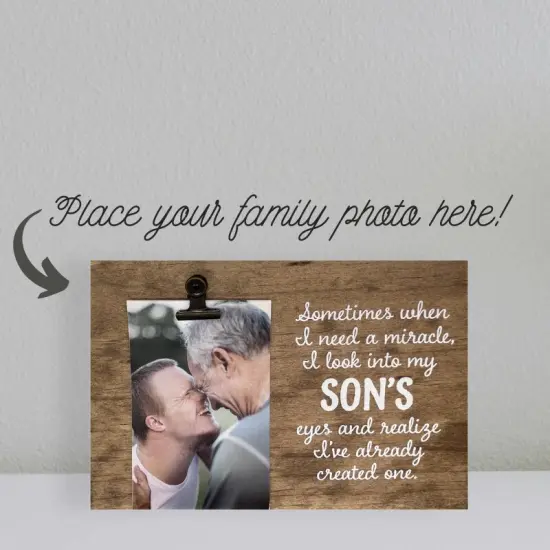 Decorative Wood Clip Frame: Son {1}