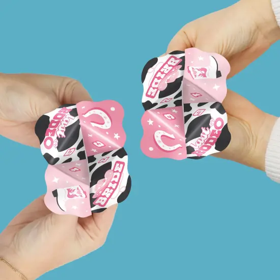 Big Dot of Happiness Last Rodeo - Pink Cowgirl Bachelorette Party Cootie Catcher Game - Truth or Dare Fortune Tellers - Set of 12 {3}