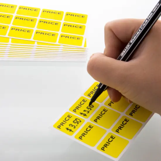 BAZIC Price Mark Label Yellow (180/Pack) {4}