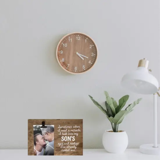 Decorative Wood Clip Frame: Son {2}