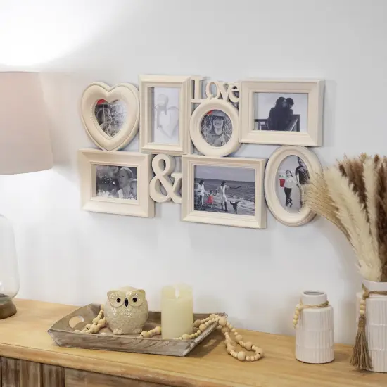 Northlight Multi-Sized "Love" Collage Picture Wall Frame - 26.5" - White {4}