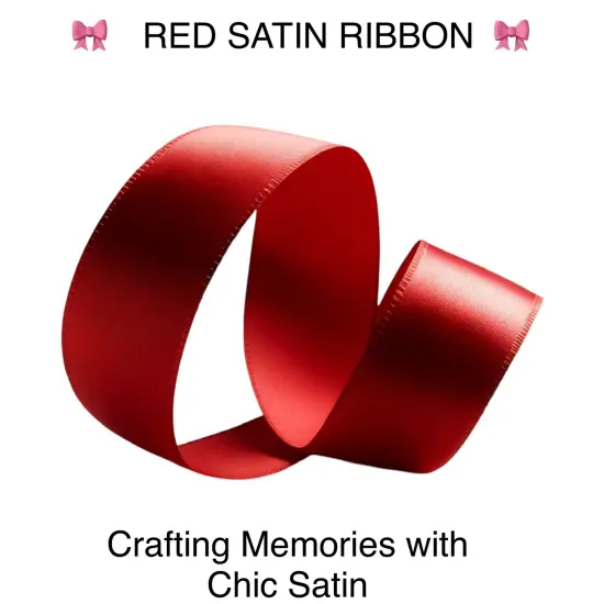 FabricLA Satin Ribbon 3/8 Inch | Polyester Satin Ribbon| 100 Yards Ribbon Ideal for Gifts & Crafting Red {7}