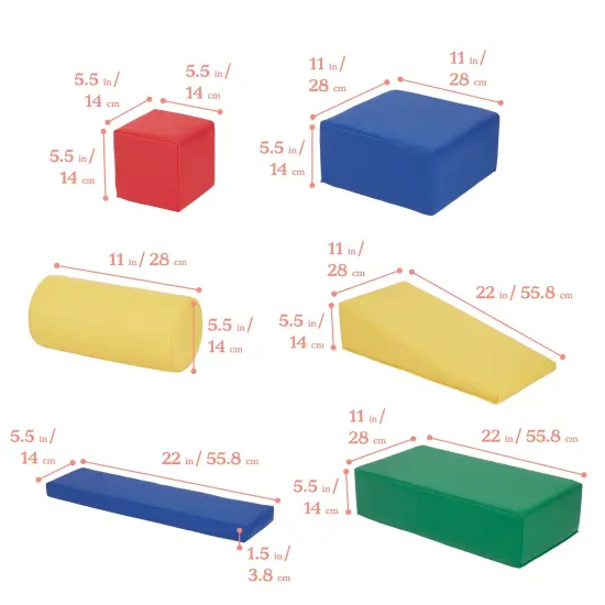 Soft Builder Blocks, Foam Shapes, 16-Piece Assorted {2}