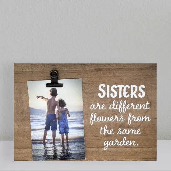 Decorative Wood Clip Frame: Sisters {4}
