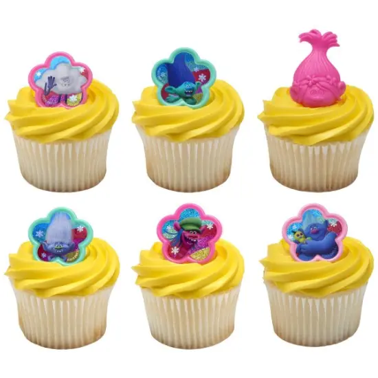 Trolls Hugs & Happiness Cupcake Rings 12 {2}