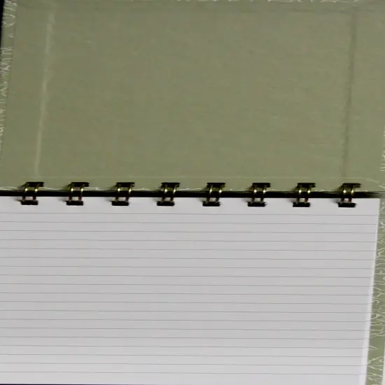 Green Floral Hard Cover Wire-Bound Lined Journal Book {2}
