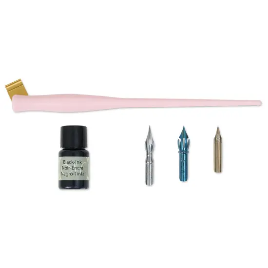 Manuscript Modern Calligraphy Oblique Pen Set - Pink {1}