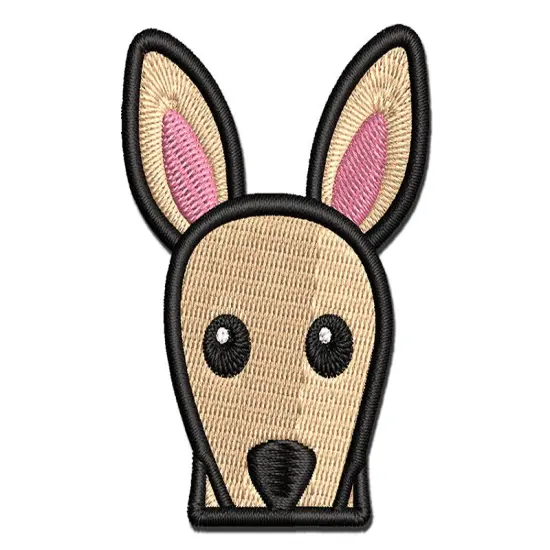Peeking Kangaroo Multi-Color Embroidered Iron-On or Hook & Loop Patch Applique {1}