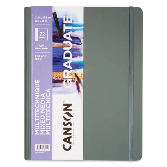 Canson Graduate Mixed Media Book - White, 8-1/2" x 11", 123 lb, 36 Sheets {1}