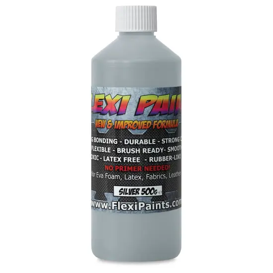 Flexi Paint Waterbased Flexible Cosplay Paint - Metallic Silver, 500 g (1.10 lb) {1}