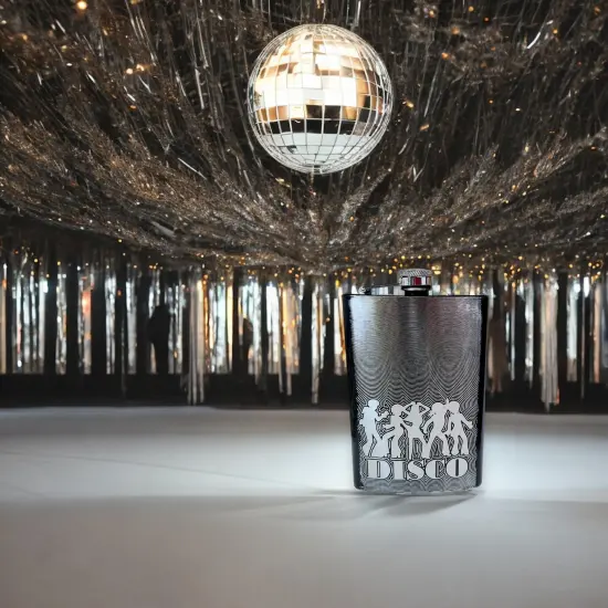 8oz BLACK Disco Flask {3}