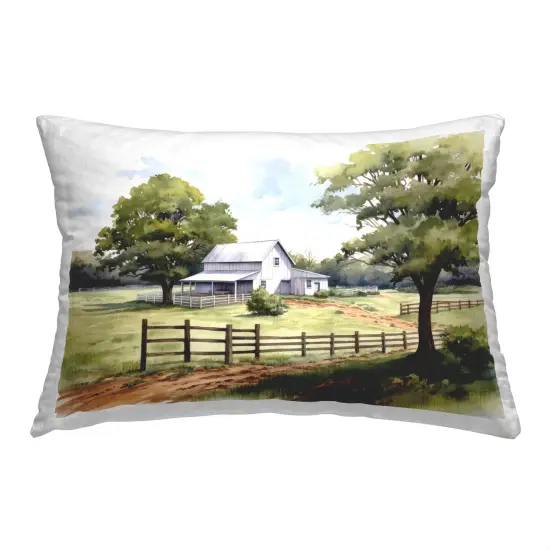 Stupell Industries Rural Cottage Scenery Decorative Printed Throw Pillow {1}