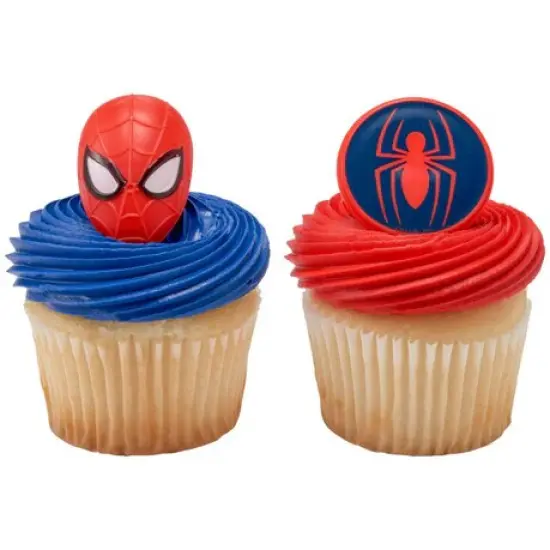 Marvel's Spider-Man Spider and Mask Cupcake Rings - set of 12 {4}