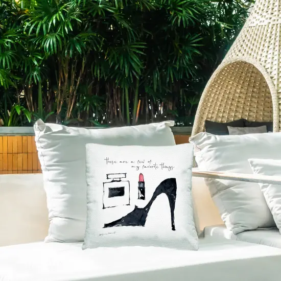 Stupell Industries Favorite Things Glam Fashion Accessories Phrase Outdoor Printed Pillow {2}