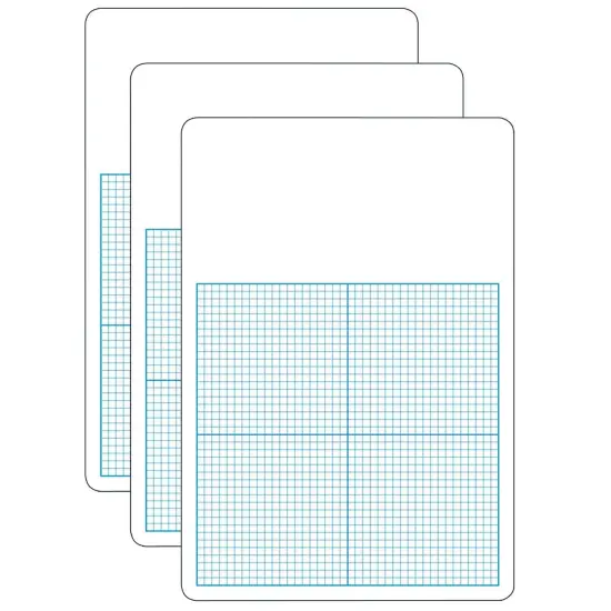 0.25" Graph Dry Erase Board, 11" x 16", Pack of 3 {1}