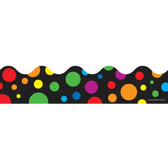 Big Rainbow Dots Scalloped Border, 39 Feet Per Pack, 6 Packs {1}