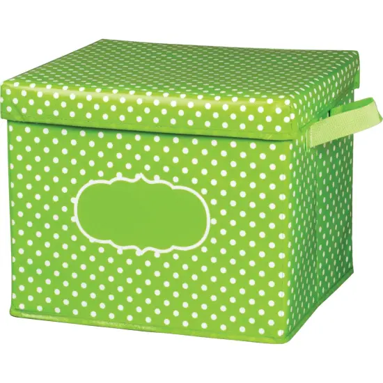 Lime Polka Dots Storage Box {1}