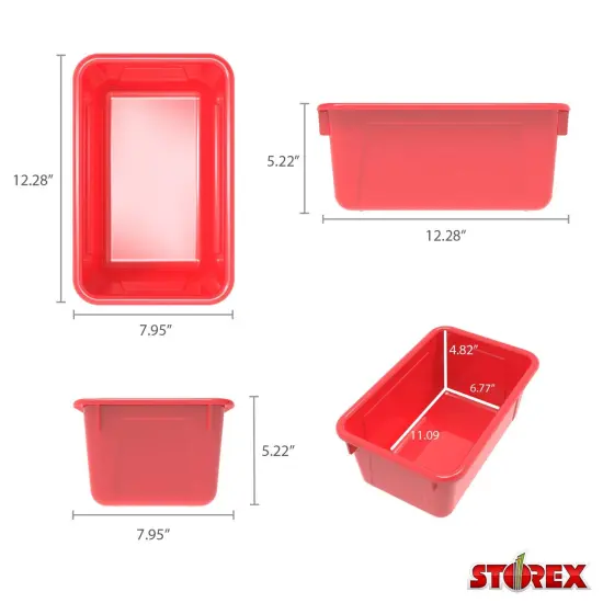 Small Cubby Bin, Red, Pack of 5 {4}