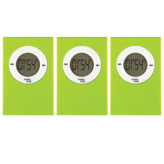 Magnetic Digital Timer, Lime, Pack of 3 {1}