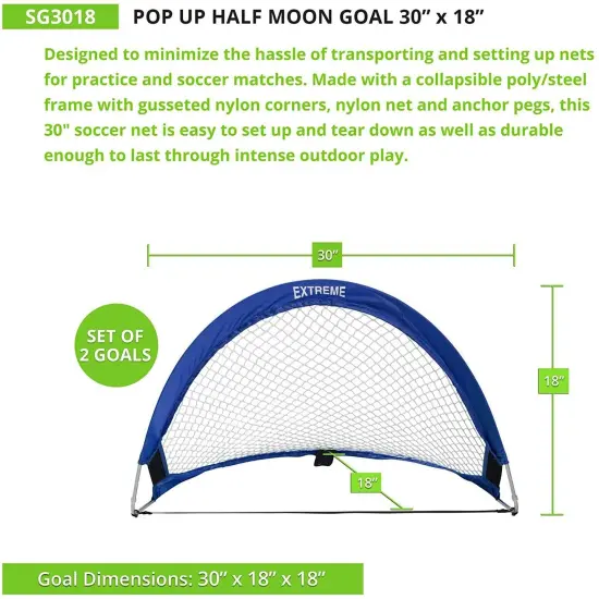 Pop-Up Half Moon Goal, 30" x 18" {5}