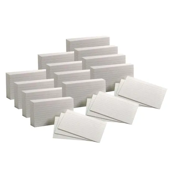 Index Cards, 3" x 5", Ruled, 100 Per Pack, 12 Packs {1}
