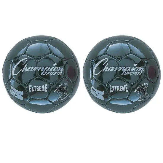 Extreme Soccer Ball, Size 5, Black, Pack of 2 {1}