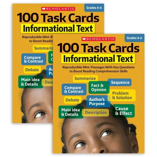 100 Task Cards: Informational Text Activity Book, Grade 4-6, Pack of 2 {1}