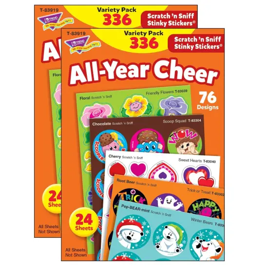 All Year Cheer Stinky Stickers&reg; Variety Pack, 336 Count Per Pack, 2 Packs {1}