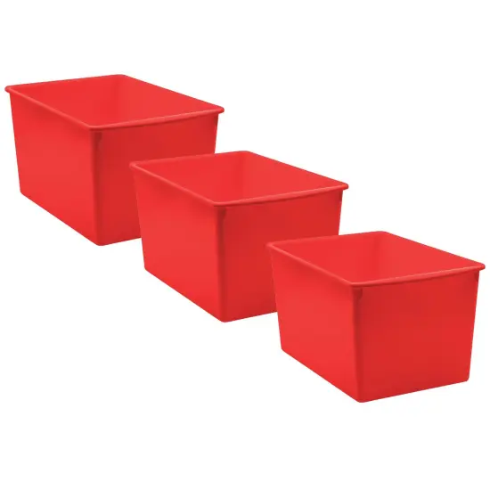 Red Plastic Multi-Purpose Bin, Pack of 3 {1}