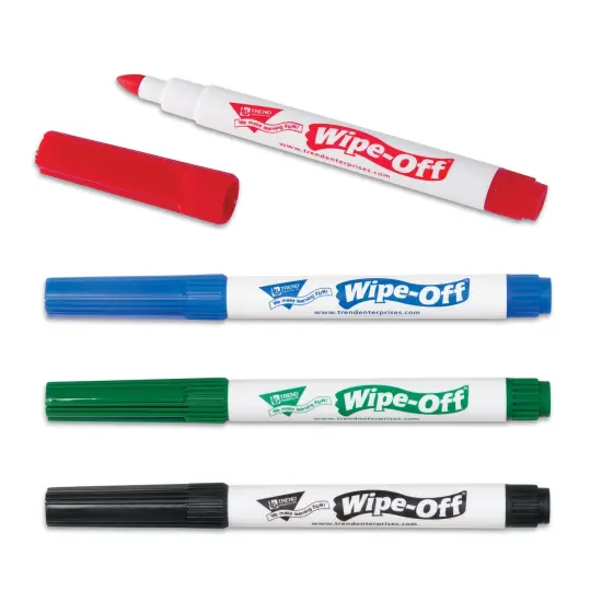 4-Pack Standard Colors Wipe-Off&reg; Markers, 3 Packs {3}