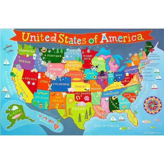 United States Floor Puzzle for Kids, 48 Pieces {4}