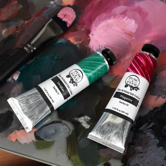 Tusc & Pine Artist Oil Paint - Set of 7, 150 ml, Earth Tones, 1050 ml of Non-Yellowing, Creamy Consistency, Maximum Pigment Load, Small Batch Oil Paints Made in the USA for Professional Artists {7}