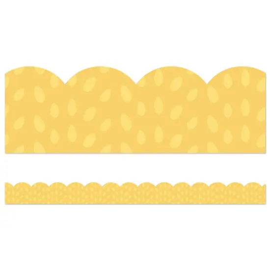 Grow Together Yellow with Painted Dots Scalloped Borders, 39 Feet Per Pack, 6 Packs {3}