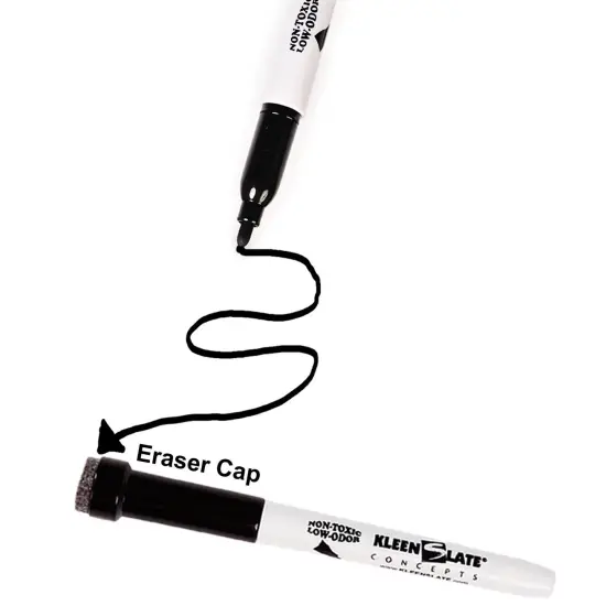 Small Dry Erase Markers with Eraser, Black, Pack of 36 {2}