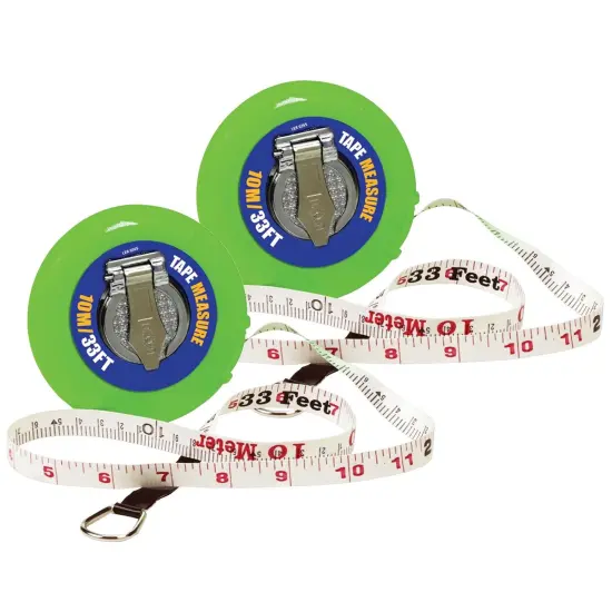 Wind-Up Tape Measure, 33 ft/10m, Pack of 2 {1}