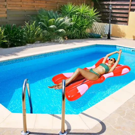 Pool Central 37" Inflatable Red and White Jumbo Hair Bow Pool Float {3}