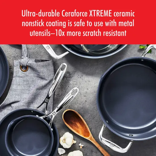 ZWILLING Clad CFX Stainless Steel Ceramic Nonstick Saute Pan {4}