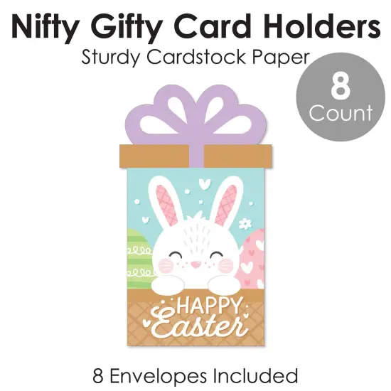Big Dot of Happiness Spring Easter Bunny - Happy Easter Party Money and Gift Card Sleeves - Nifty Gifty Card Holders - Set of 8 {6}