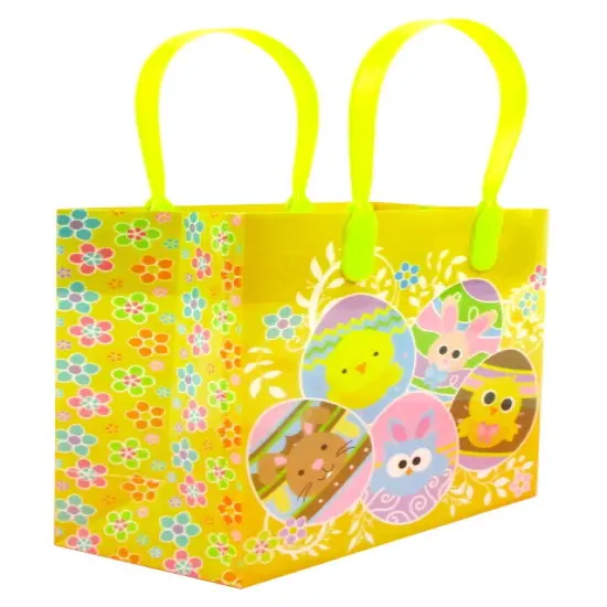 Tiny Mills Easter Party Favor Bags Treat Bags with Handles for Egg Hunt, Easter Candy Bags, Pack of 12 {3}