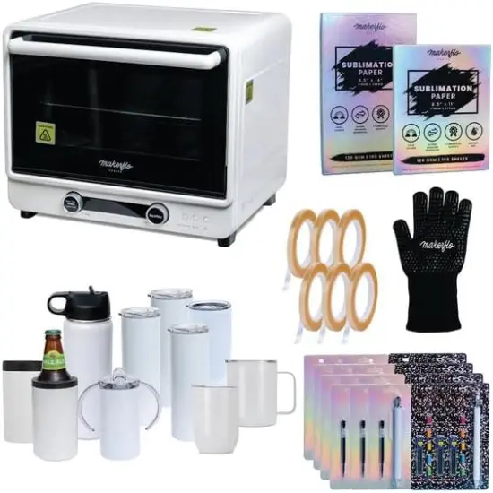 Makerflo 40 L Sublimation Oven for Tumbler, Bottle, Mug| Heat Resistant Gloves, 1 Wire Shelf, 1 Metal Mesh Shelf for Smaller Objects, and 1 Catch Plate | Ideal Gift for Crafters {2}