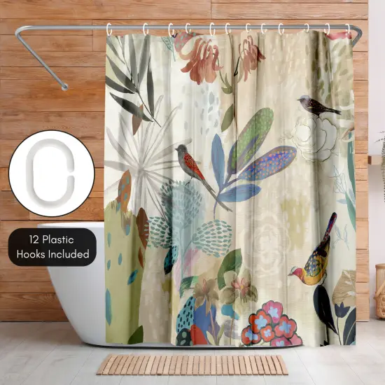 Americanflat 71" x 74" Shower Curtain, Where The Passion Flower Grows I by PI Creative Art {5}