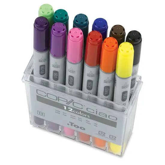 Copic Ciao Double Ended Markers - Basic Colors, Set of 12 {2}