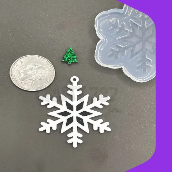Snow Dangle Earring Silicone Mold (C15) {3}