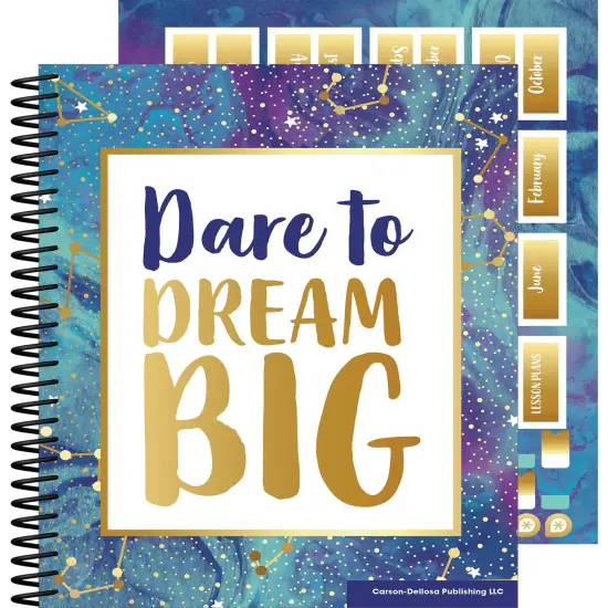 Carson Dellosa Galaxy Teacher Planner 2025-2026, Undated 8" x 11" Space Theme Lesson Plan Book With Retro Stickers, Class Schedule, Weekly Calendar, Classroom Must Haves, Homeschool or School Supplies {1}