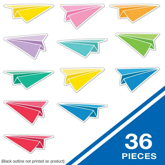 Carson Dellosa Happy Place 36-Piece Paper Airplane Cutouts, Colorful Planes for Bulletin Board, Back to School Decorations, Party, and Classroom Decor {2}