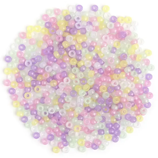 CousinDIY Pony Beads 6mmx9mm 1,000/Pkg-Opaque Glow-In-The-Dark {3}