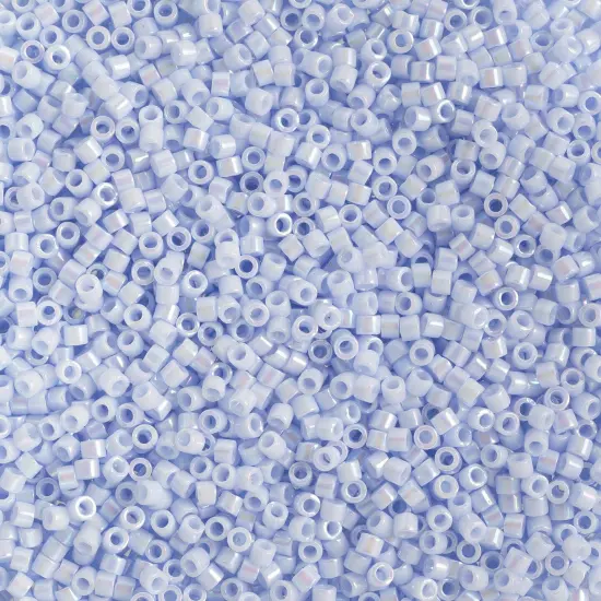 Miyuki Delica 50g Opaque Glass Beads, 11/0 Light Blue AB DB1507 {1}