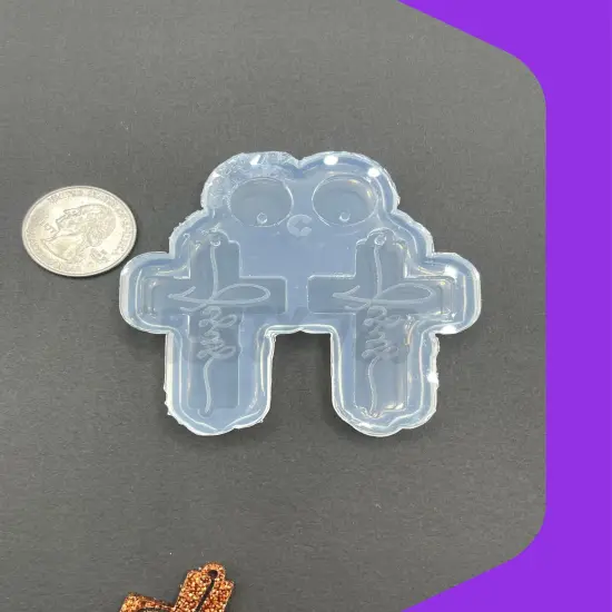 Cross Dangle Earring Silicone Mold, Keychain Mold (C14) {3}