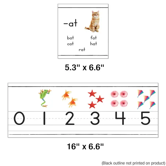 Carson Dellosa 31 pc Bundle of Photographic Alphabet and Number Line Bulletin Board Decorations, abc, Word Families, and Counting Toddler Learning Posters With Picture Cues, Classroom and Wall Decor {4}