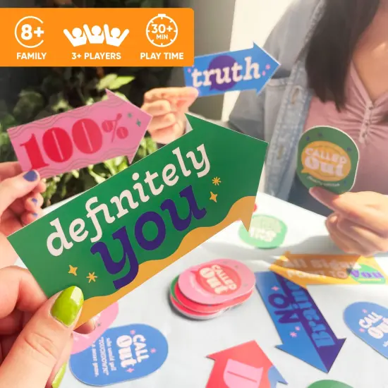 Big Dot of Happiness Called Out Family Edition Card Game, Family Game Night, Card Games for Kids, Fun Game Night Cards, 32 Cards and 10 Arrows {5}